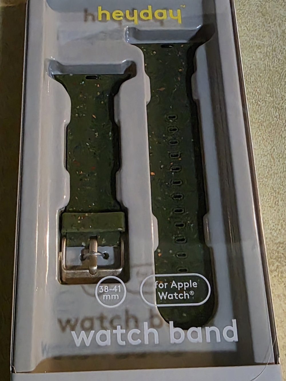heyday Olive Green Speckled Silicone Apple Watch Band